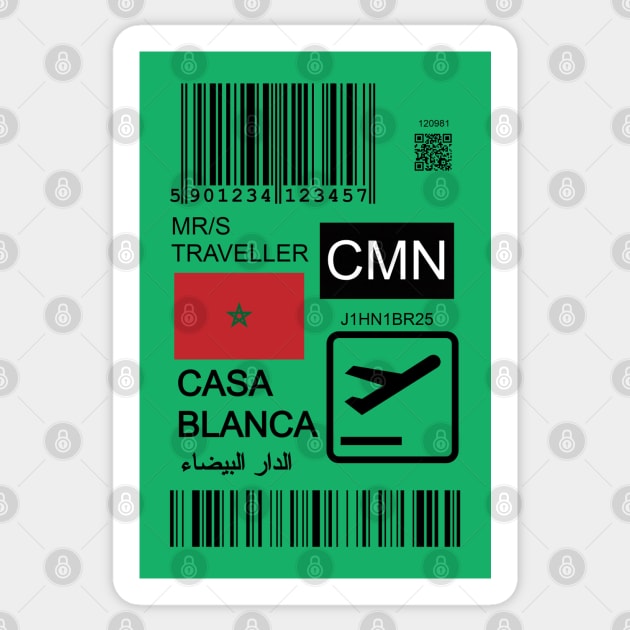 Casablanca Morocco travel ticket Sticker by Travellers